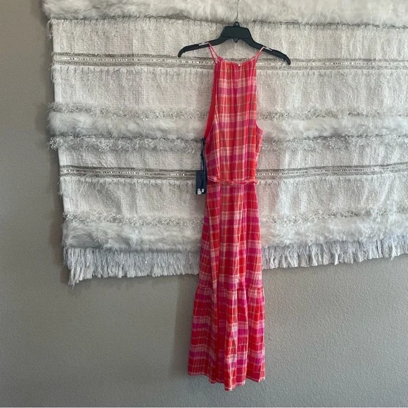 Tommy Hilfiger Pink / Orange Gingham Plaid Belted Dress - Picture 7 of 8